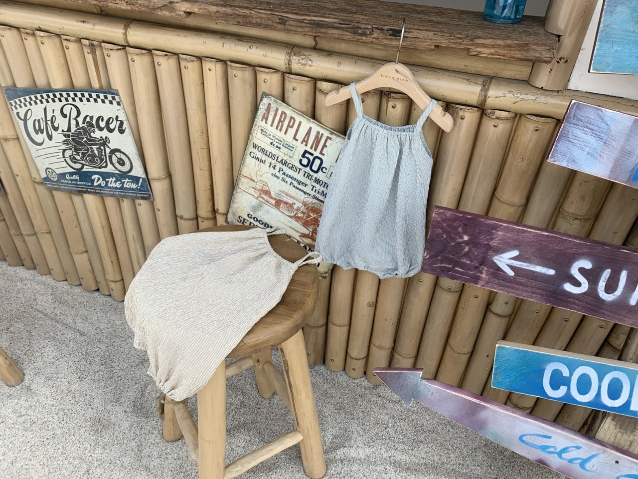 【Bebe nine】ワッシャーキャミソールロンパース ミント 70〜80cm　24046 - 14