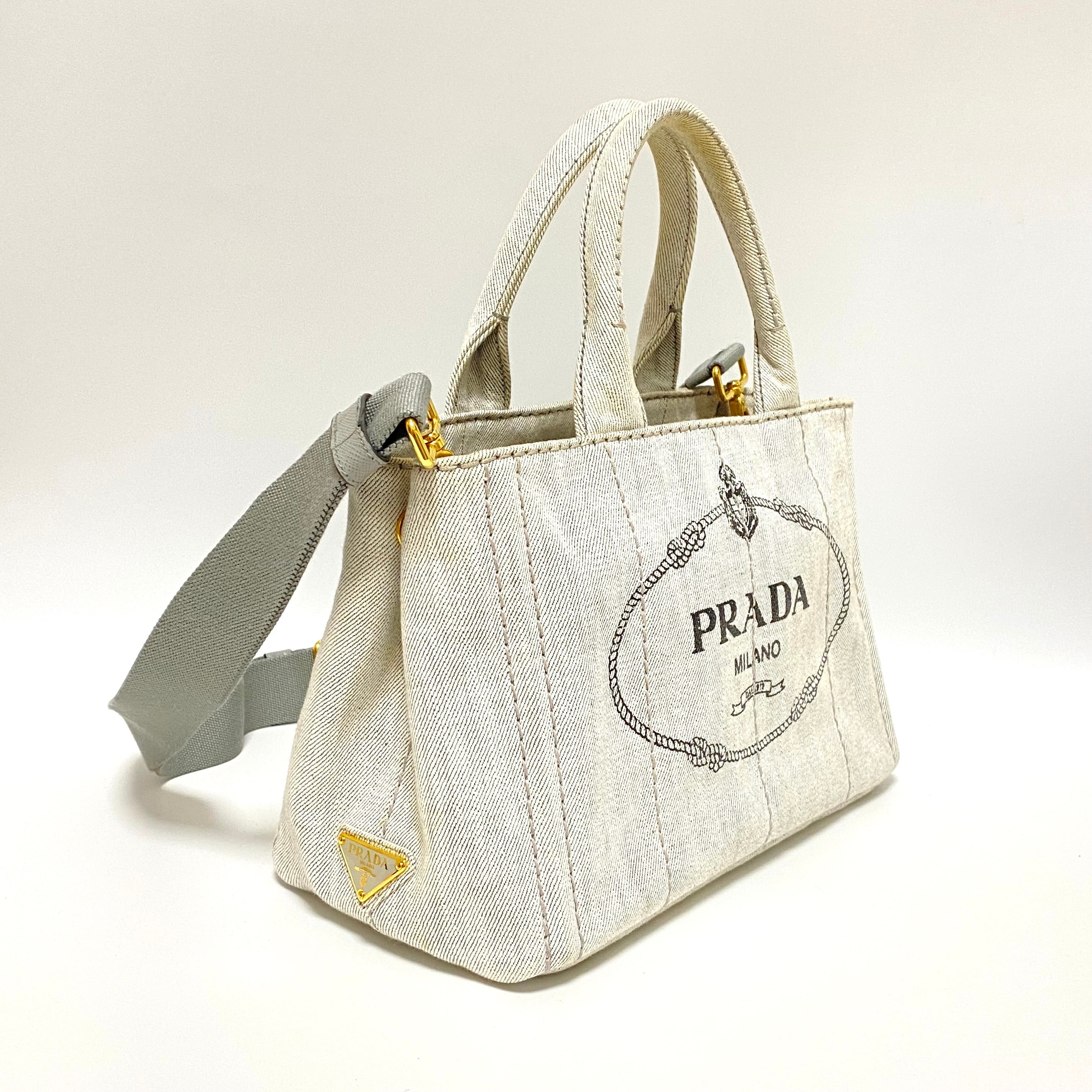 PRADA プラダ カナパ デニム ２ｗａｙバッグ グレー 10235-202305 | rean