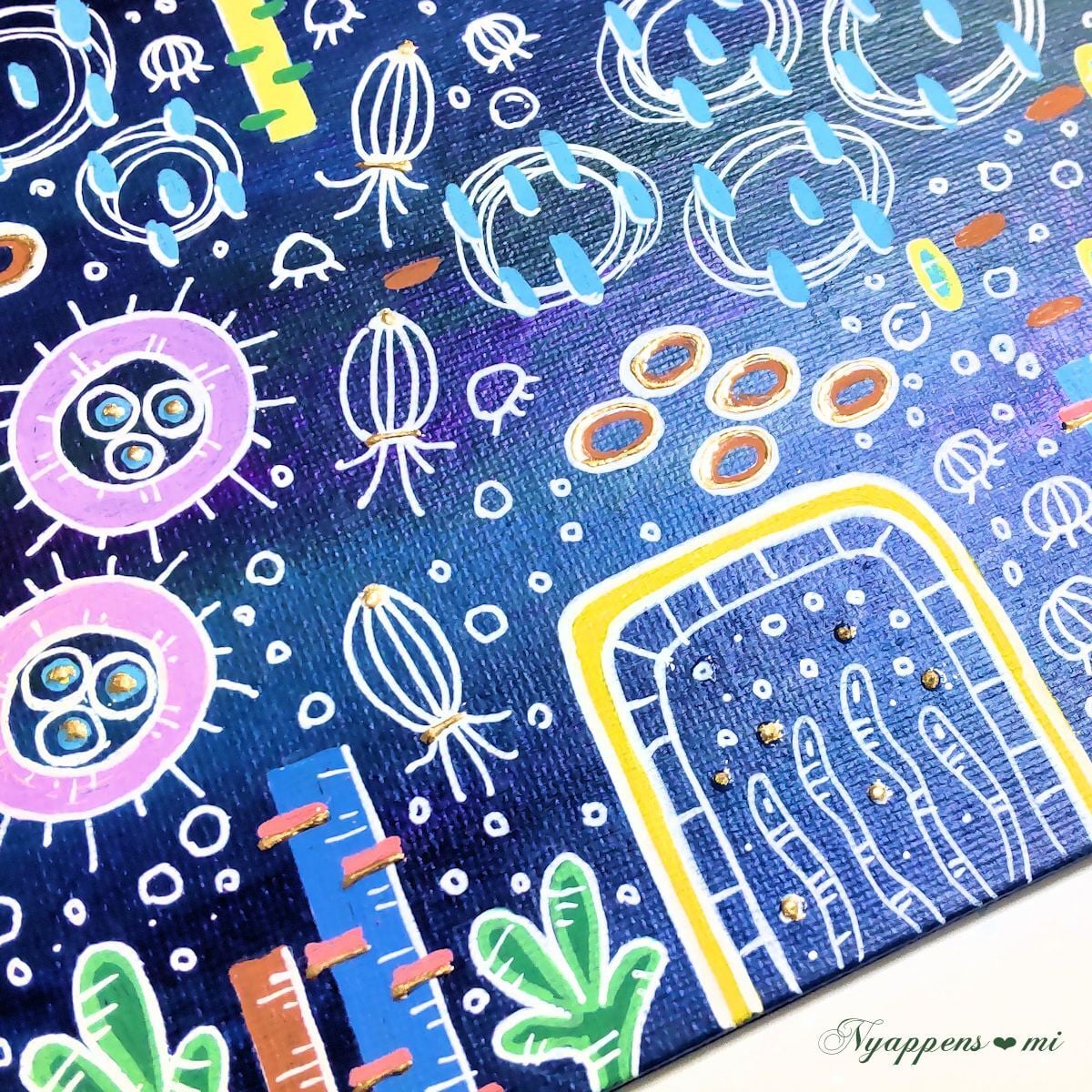 手書きアート（深海の世界）ボードA | フルイドアート|絵画