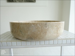 天然大理石 洗面ボウルLini/IV40cm ウォッシュボウル 手洗い鉢 手洗器 洗面器 手洗いボウル 洗面用品 マーブル Φ40 × H10cm