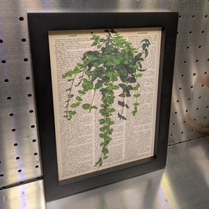 【国産高級フレーム×ドイツ製アート】辞書アート：アイビー（ブラック）