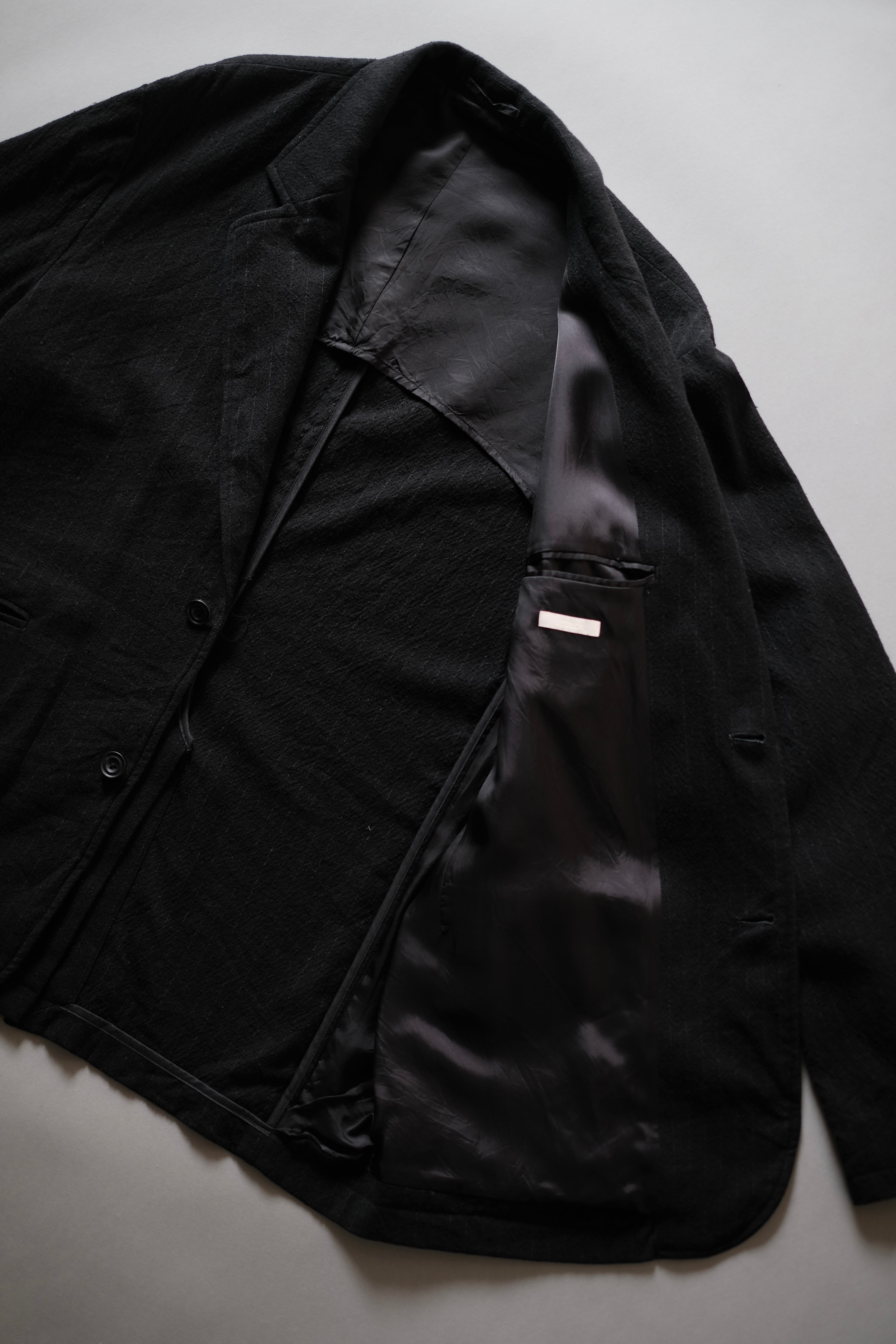 ULTERIOR / WASHED WOOL SILK STRIPE 2B JKT 