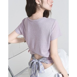 バックリボントップス　４color　00878