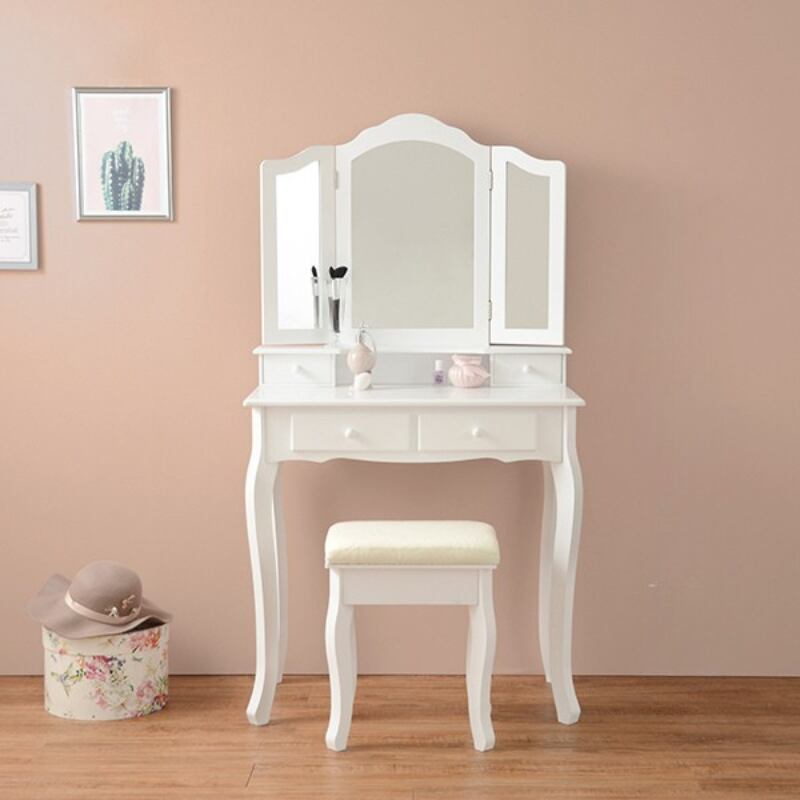 エレガントドレッサー スツールセット 三面鏡タイプ 8601