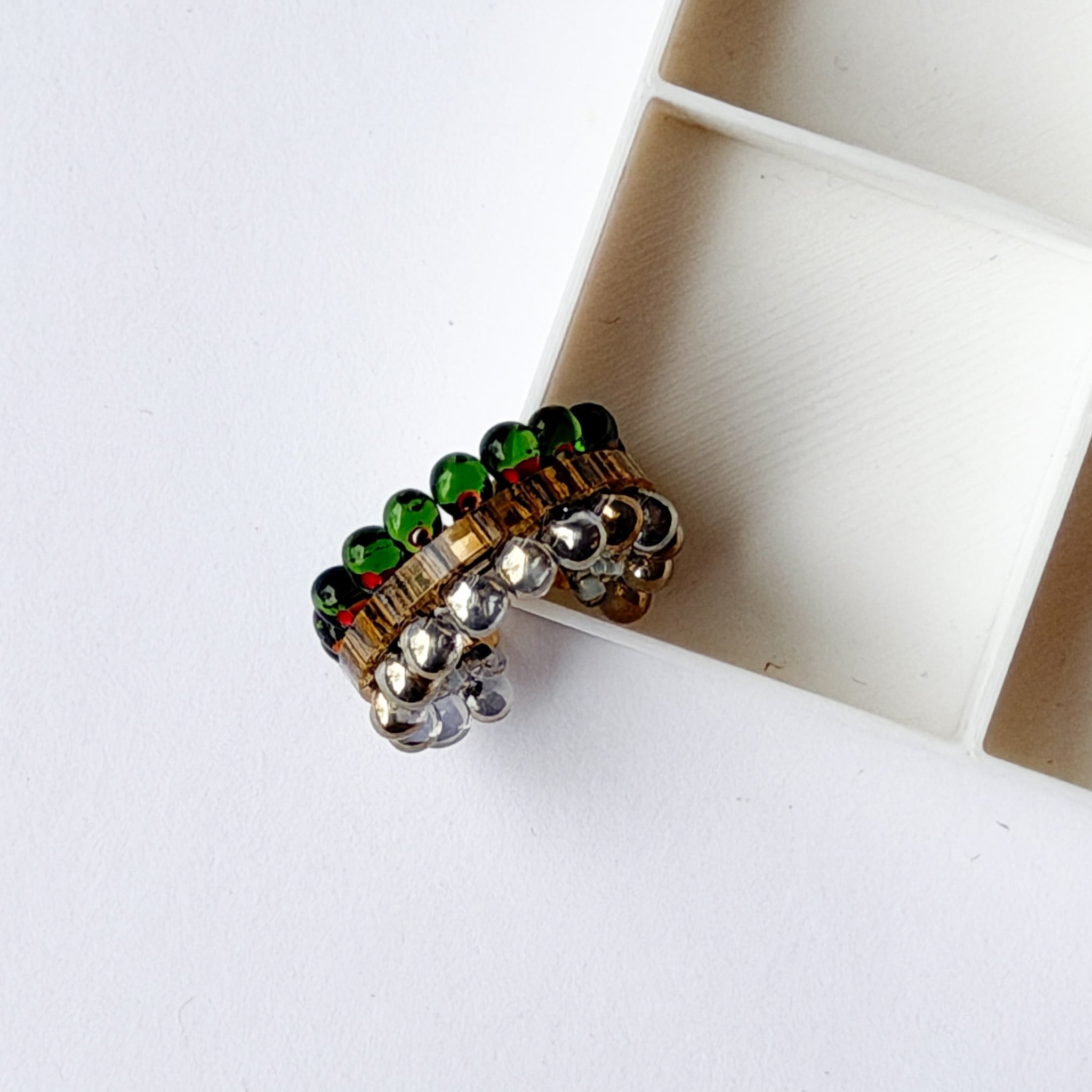 puzzle ring ear cuff 'bicolor' [17]