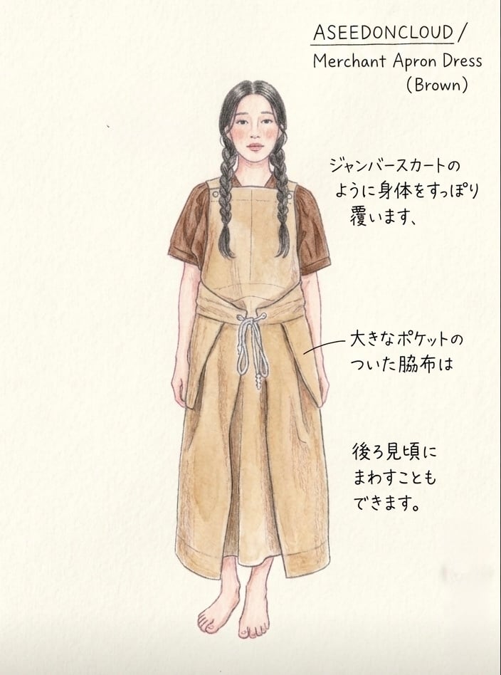 ASEEDONCLOUD/アシードンクラウド Merchant Apron Dress/ マ－チャント