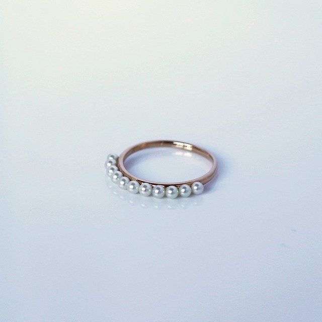 SUZURAN / Baby Pearl Ring (Pink Gold)