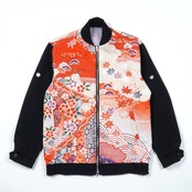 【BJK-M0027】Msize再構築リバーシブル着物ボンバー KIMONO REVERSIBLE BOMBER JACKET