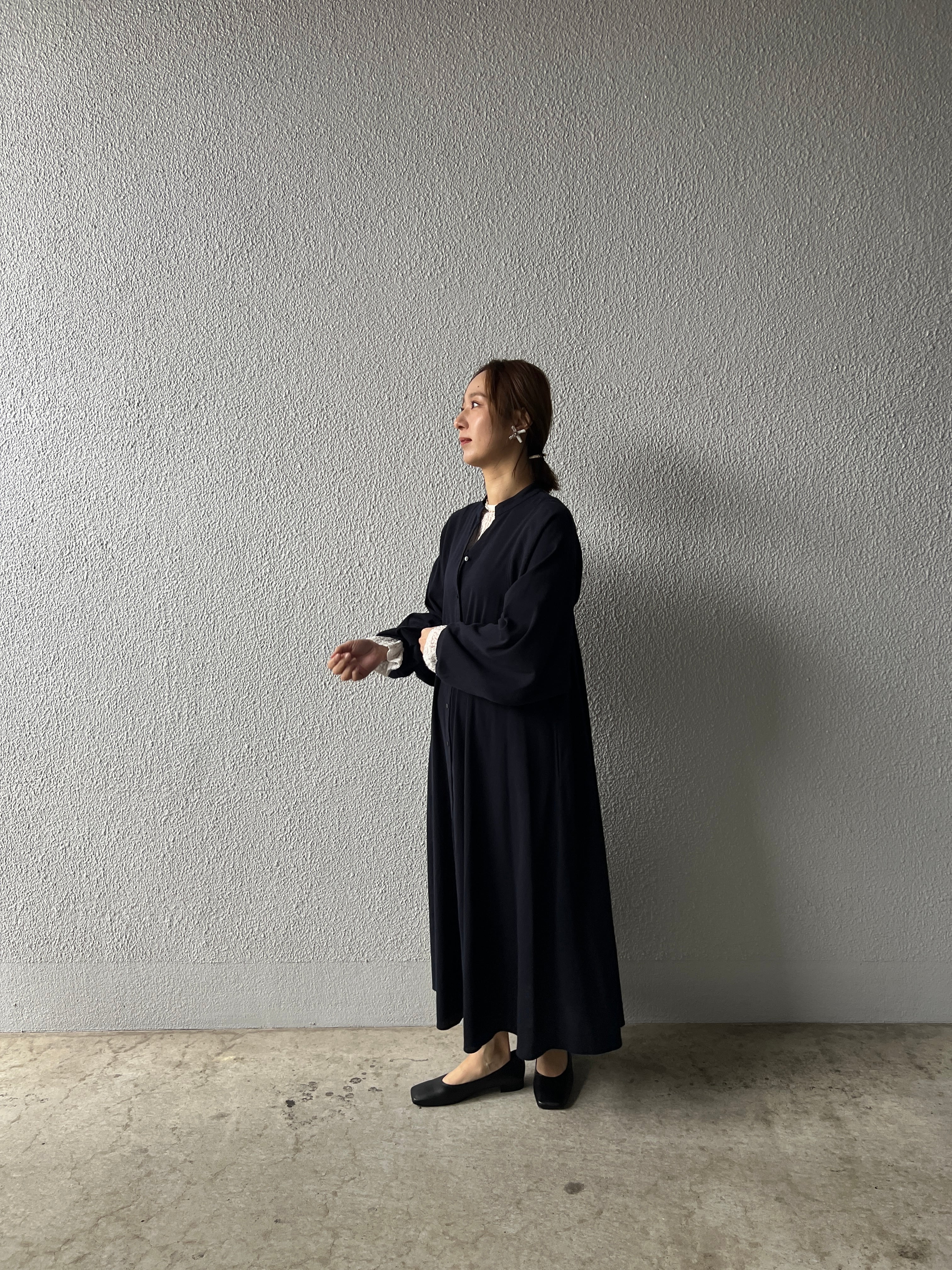 【PASSIONE】高島ちぢみ長袖ワンピース 616101