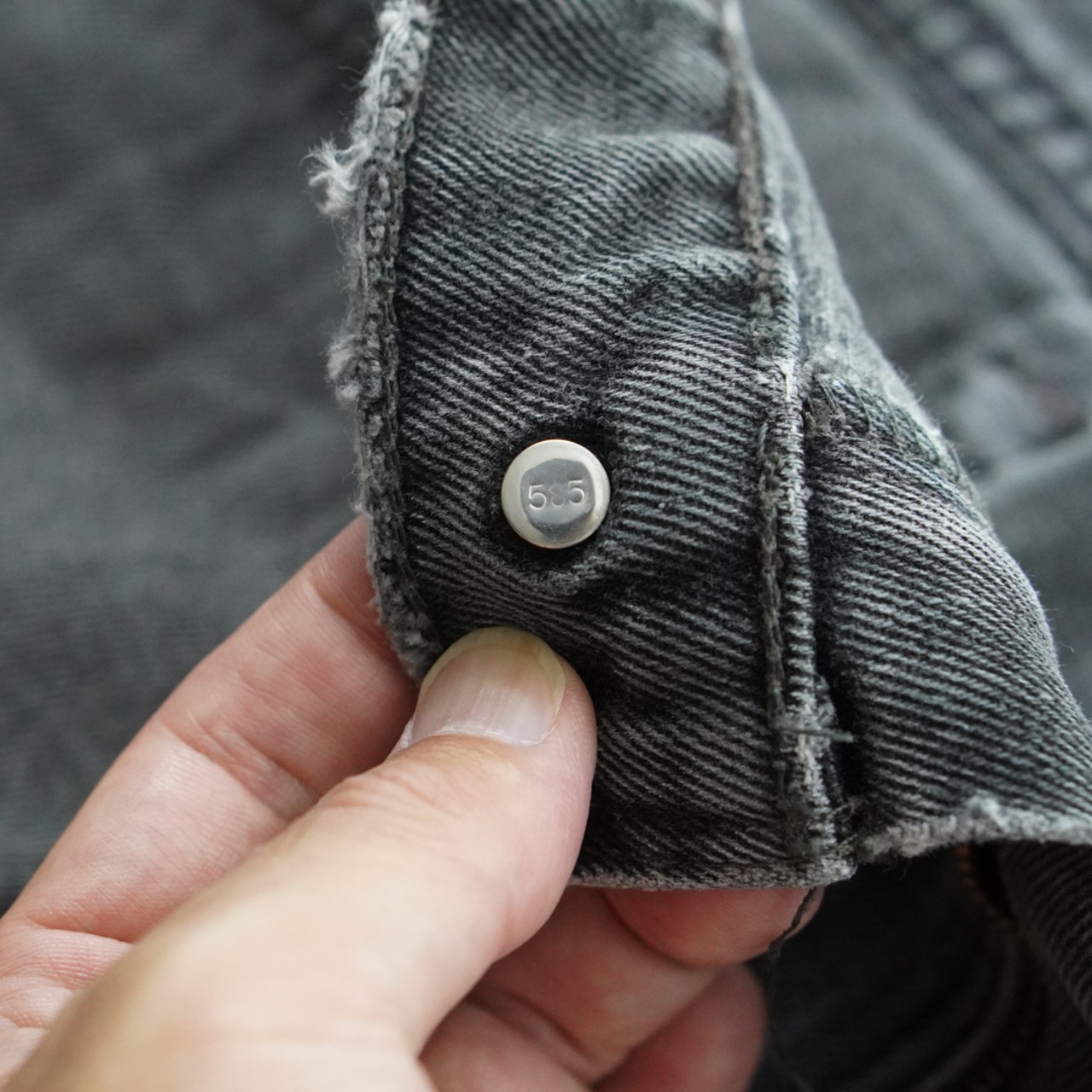 90s Levi's 505 black denim pants "made in USA" [W37L29相当] 古着 - 13