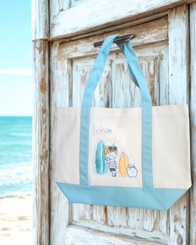 トートバッグ_スカイブルー ☆happy holiday☆