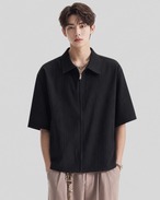 Rib Zip Collar Shirt（100％/0％）