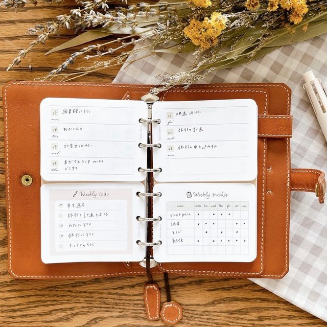 【はんぶんこリフィル上半分用】ミニ6サイズ/ウィークリーtodo