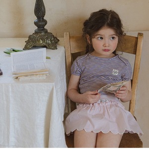 夏刺しゅうレース付きキュロットスカート