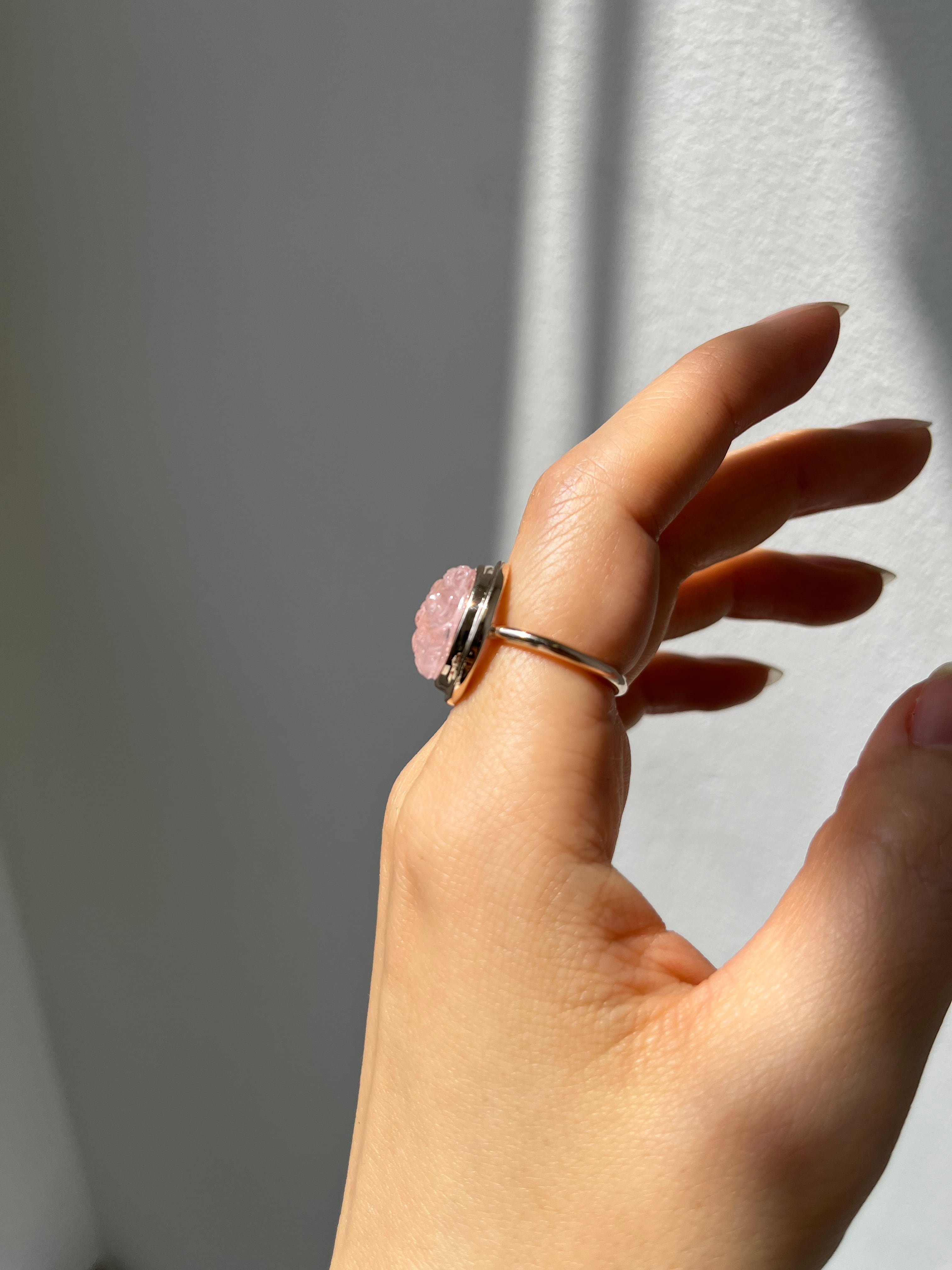 a flower］モルガナイト× K10YG リング | Shining Baby jewelry