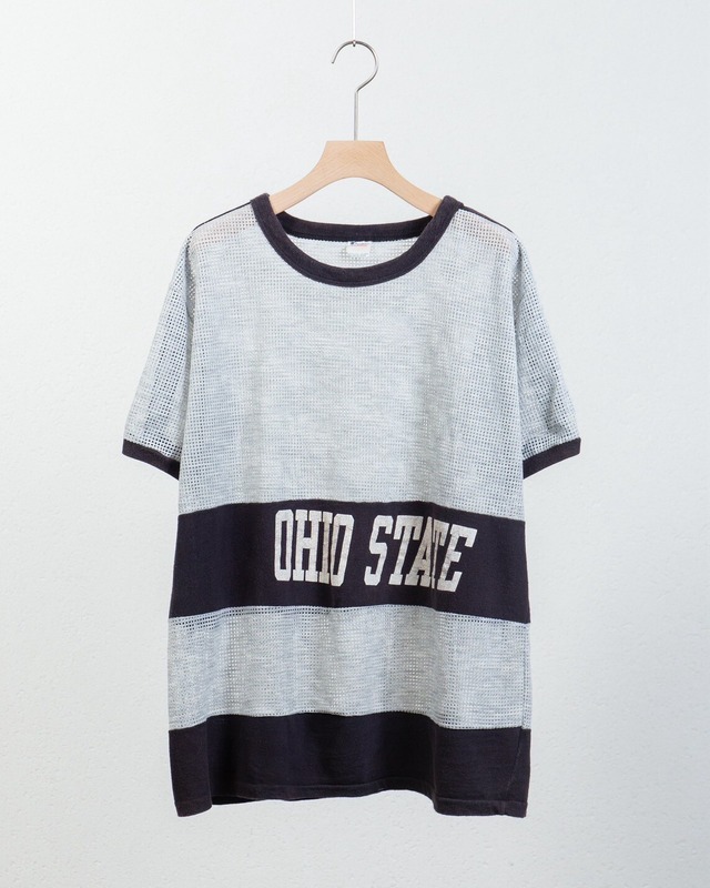 old "Champion" printed mesh T-shirt / Made In USA