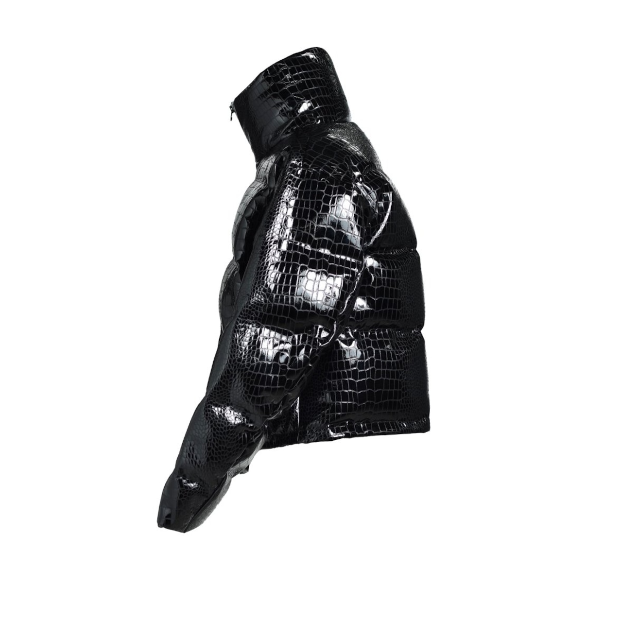 BREATH / faux leather crocodile down jacket