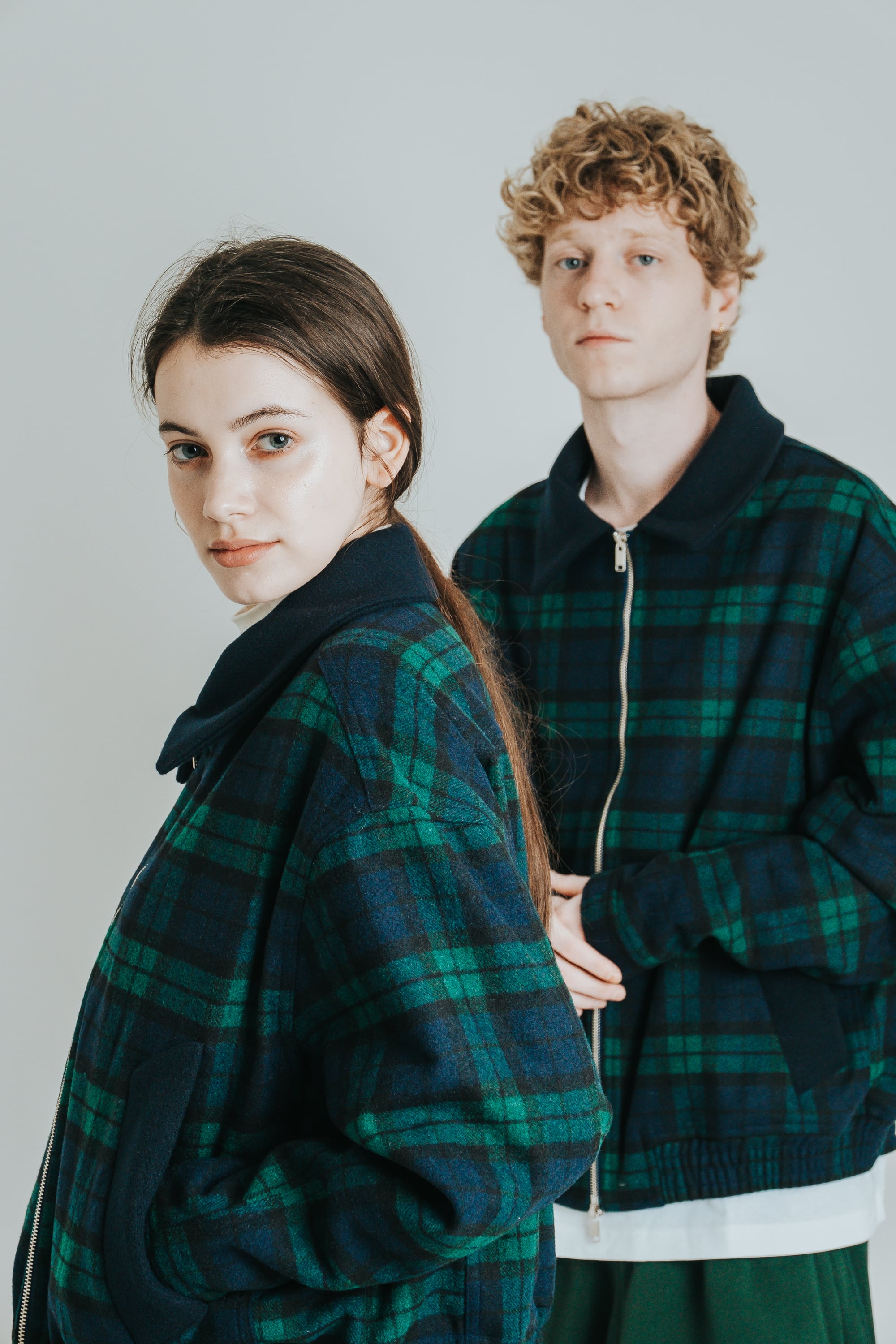 CHECK WOOL JACKET(GRN) | ENTI