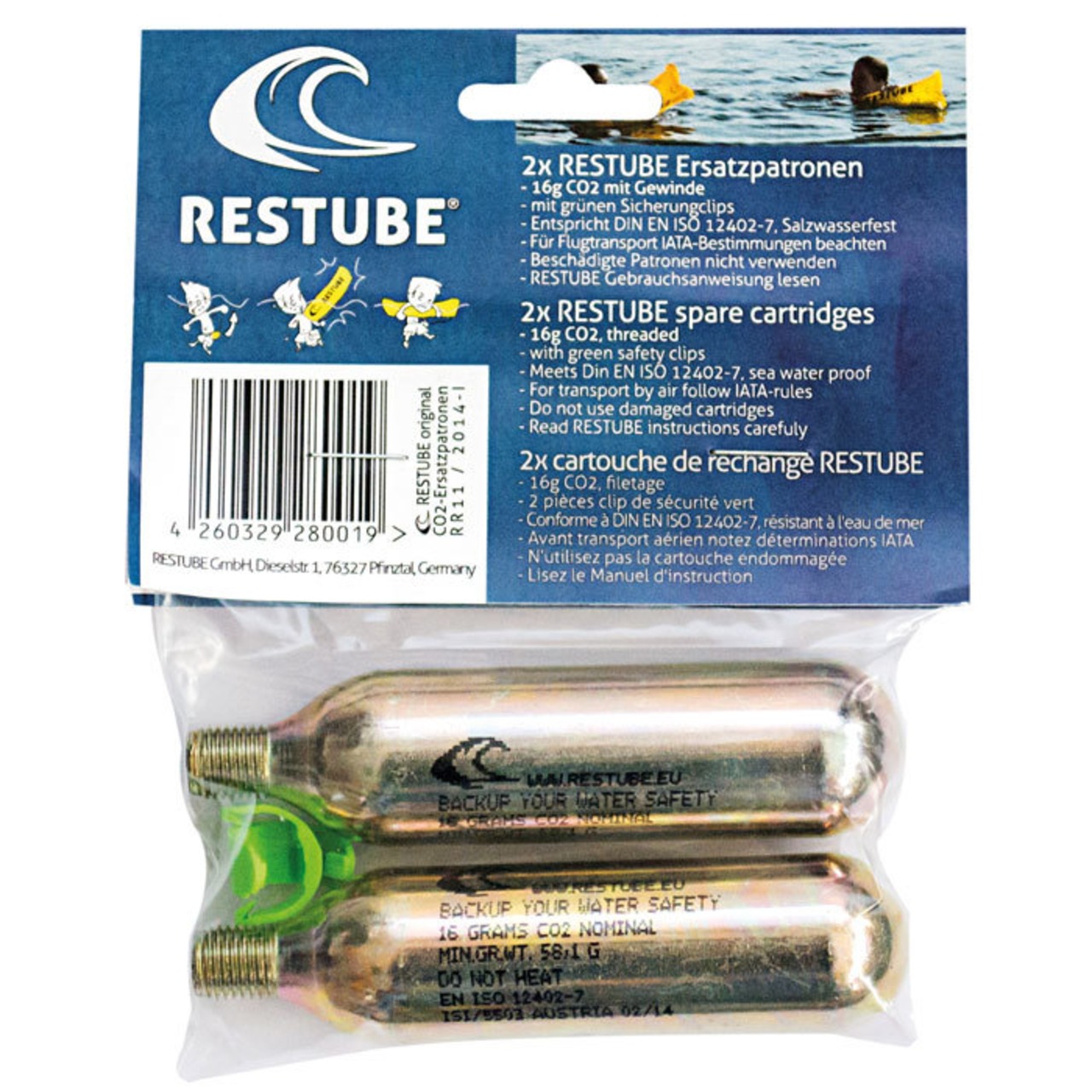 GUARD ガード レスチューブ(RESTUBE)専用 スペアCO2カートリッジセット 2本入り restubecartridge