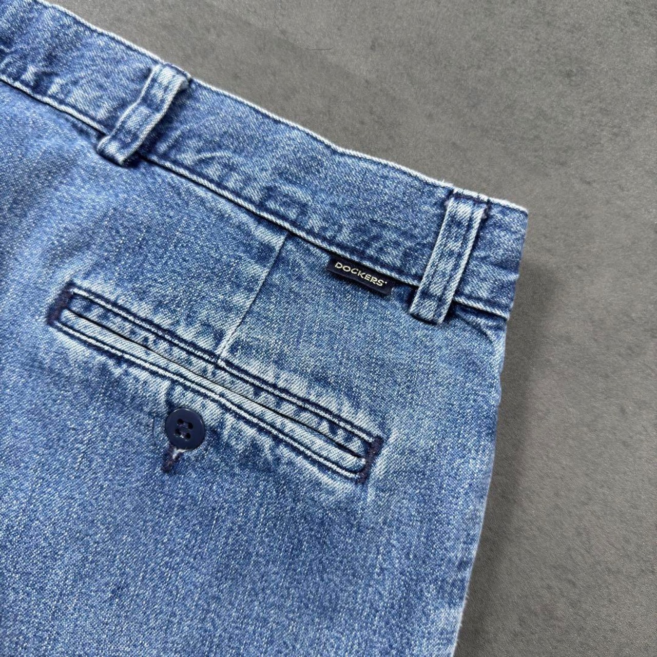 DOCKERS two tuck denim slacks W36L32 古着 - 14