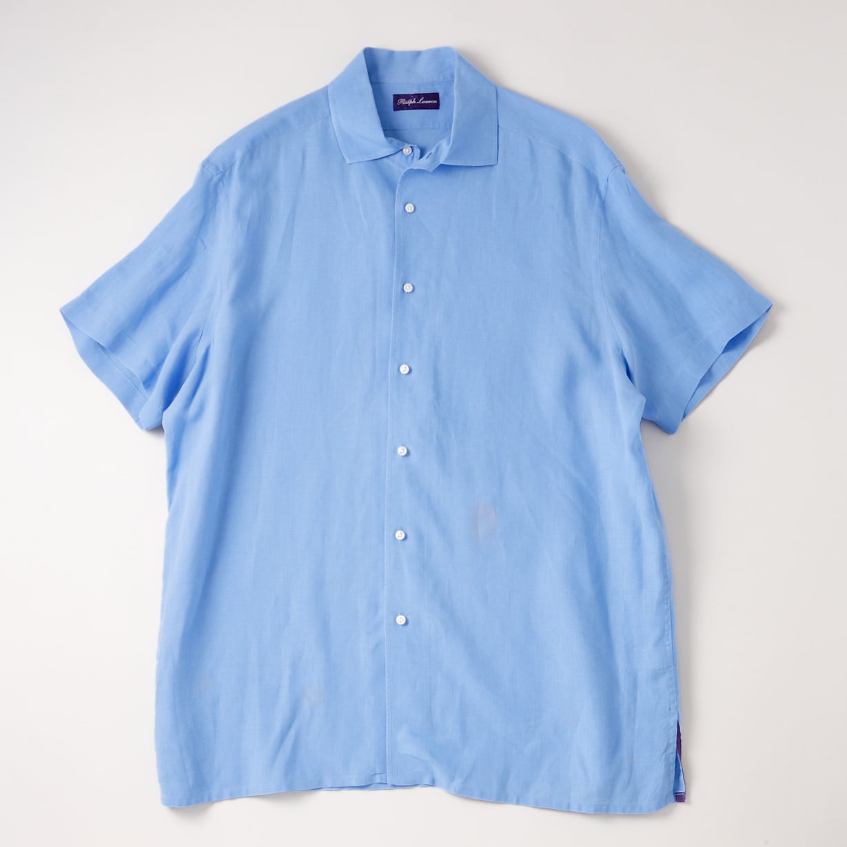 定価10万】Ralph Lauren Purple Label special linen shirt fade Blue