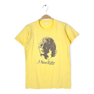 70s ジョンデンバー ヴィンテージTシャツ I WANT TO LIVE シングルステッチ JOHN DENVER サイズS 古着 AZ1050
