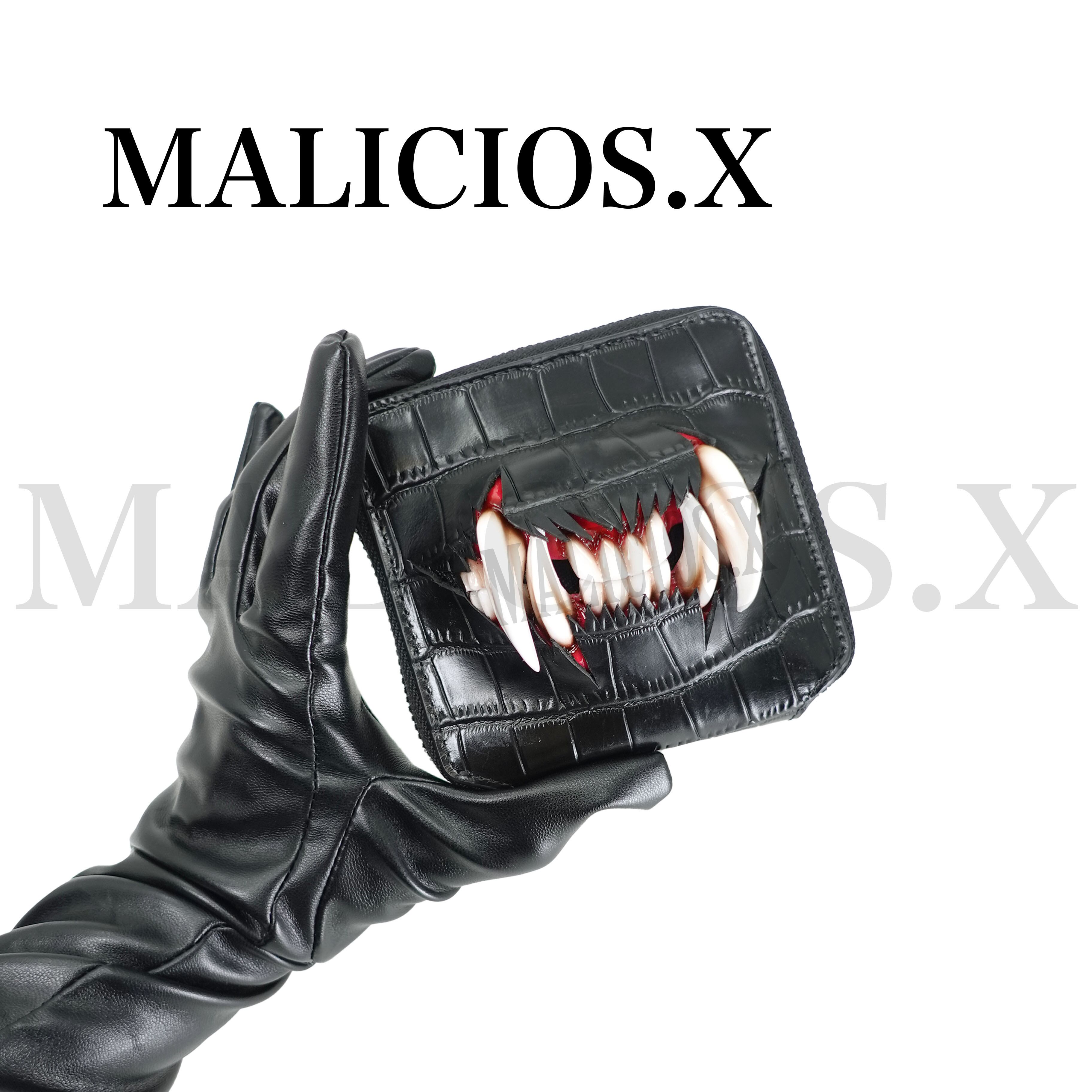 Eye folding wallet (crocodile)/Red | MALICIOUS.X