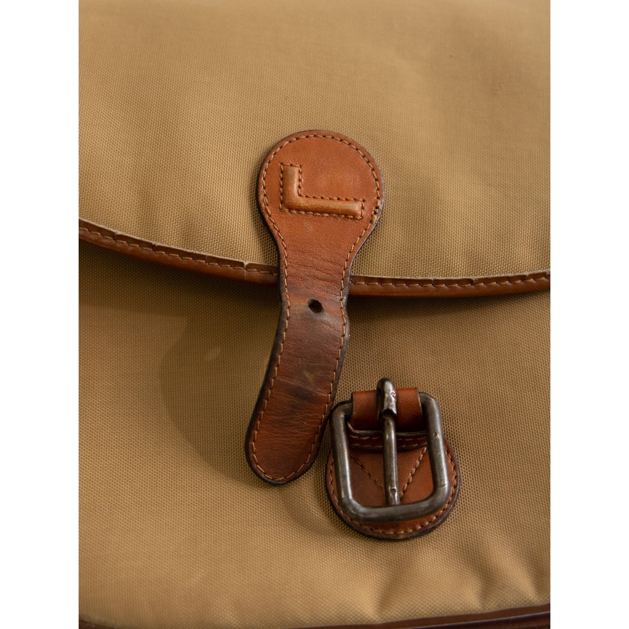 LANCEL PARIS】Made in France Canvas × Leather Crossbody Bag
