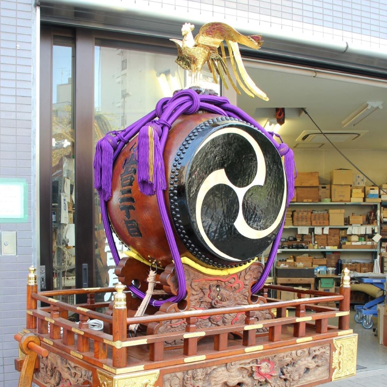山車用太鼓飾り紐 太鼓直径2尺用（60cm） 紫 【長さ4，25m