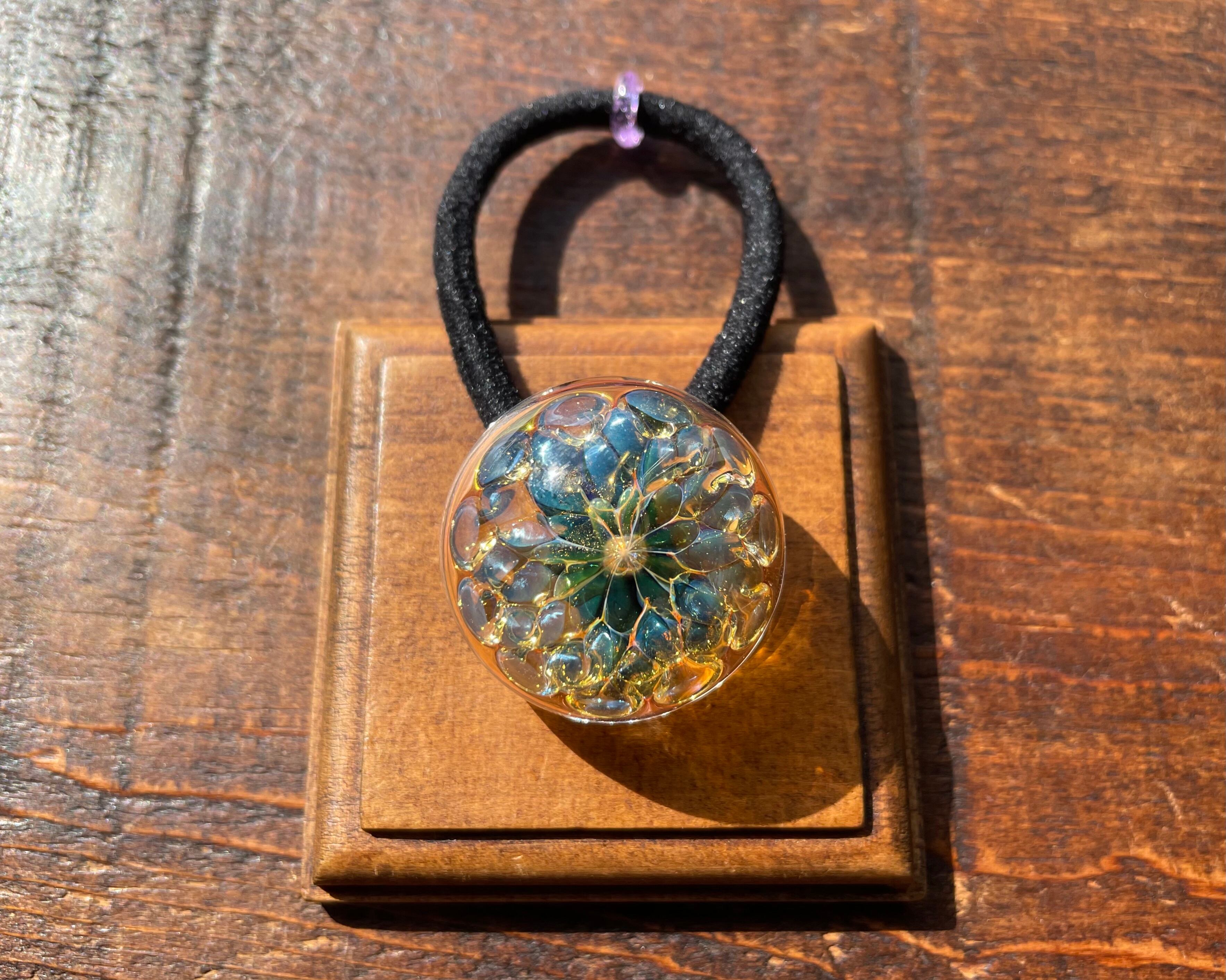 【Blue &Pink Flower】青とピンク色の花ヘアゴム