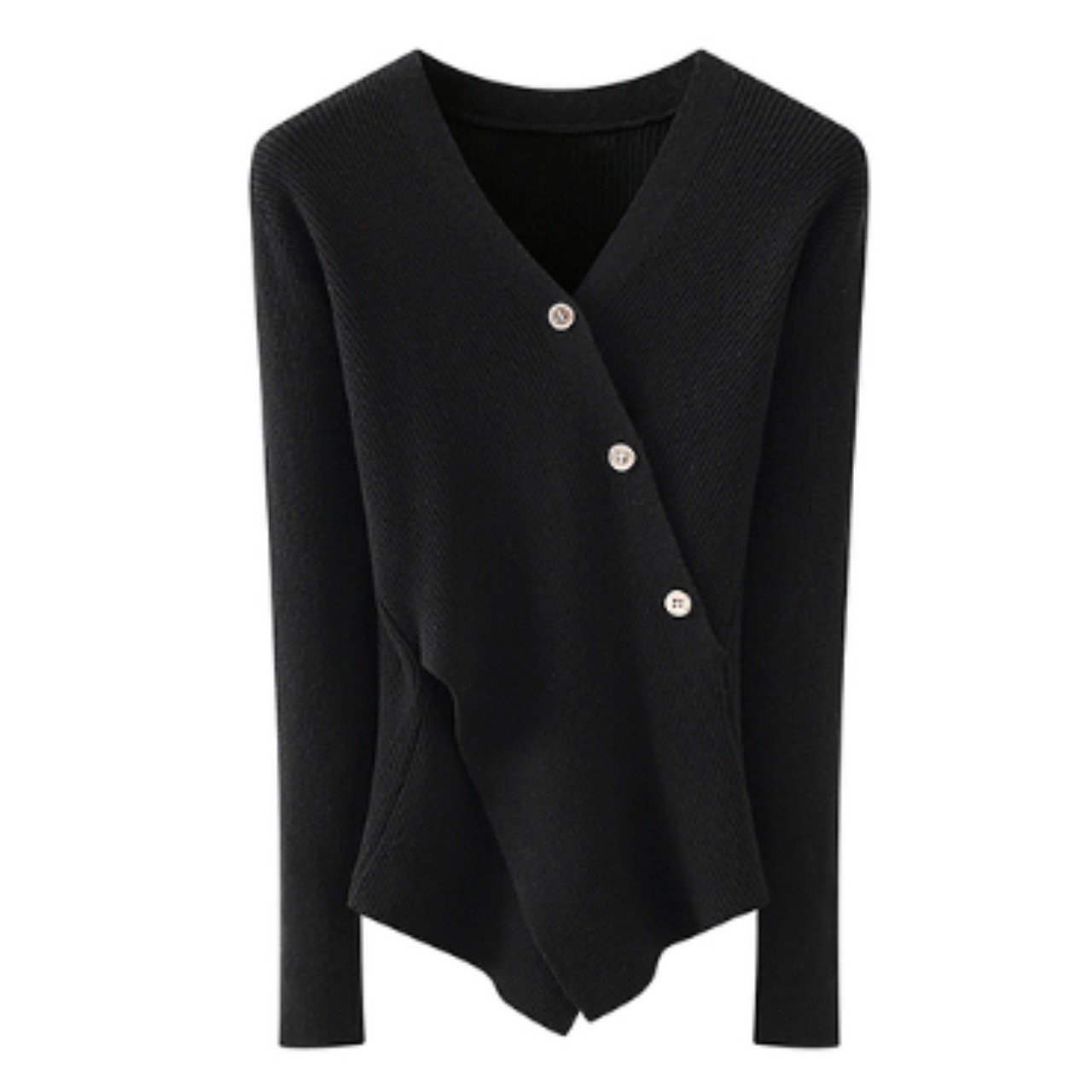 Asymmetrical Knit Pullover F0239