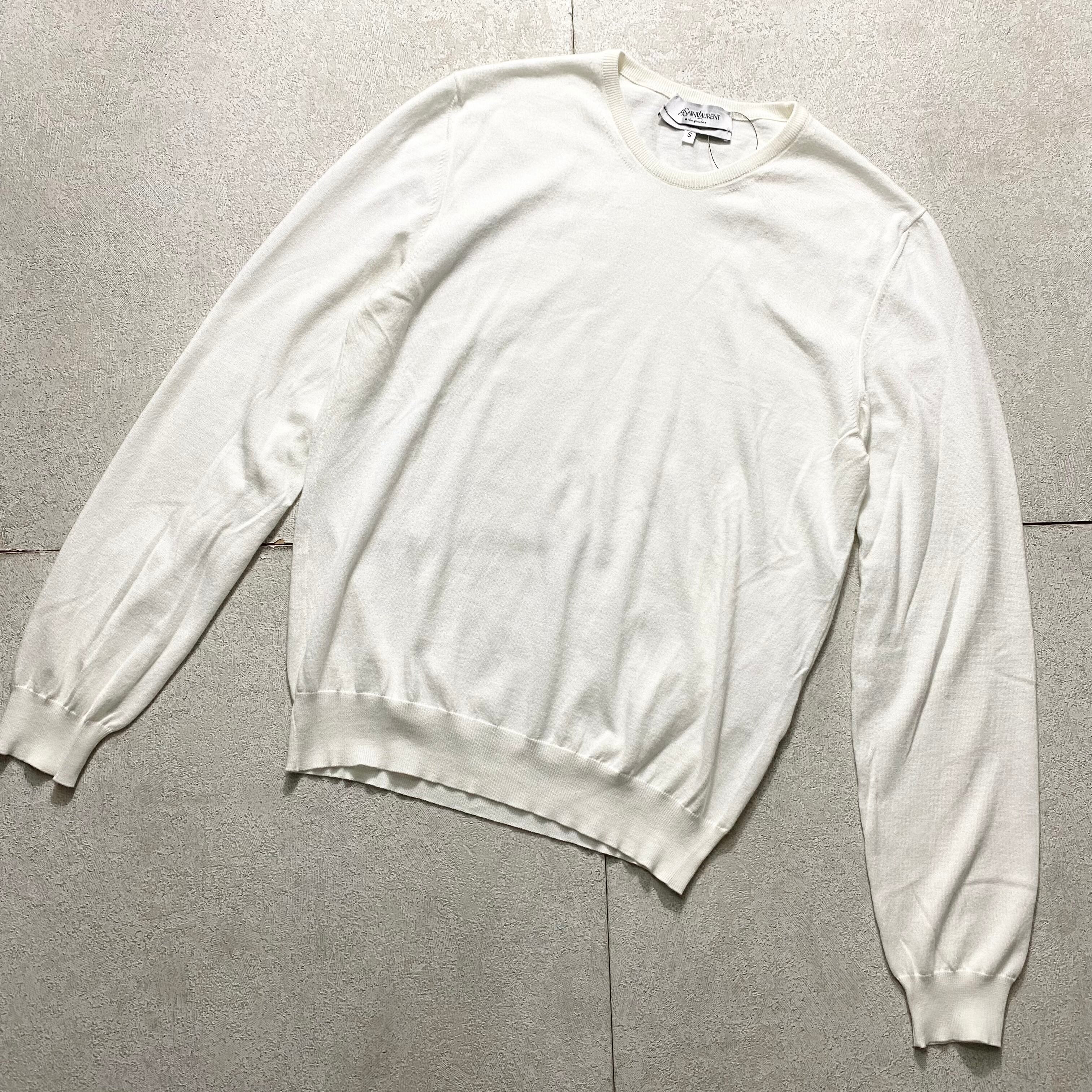 YVES SAINT LAURENT RIVE GAUCHE white knit sweater | NOIR ONLINE