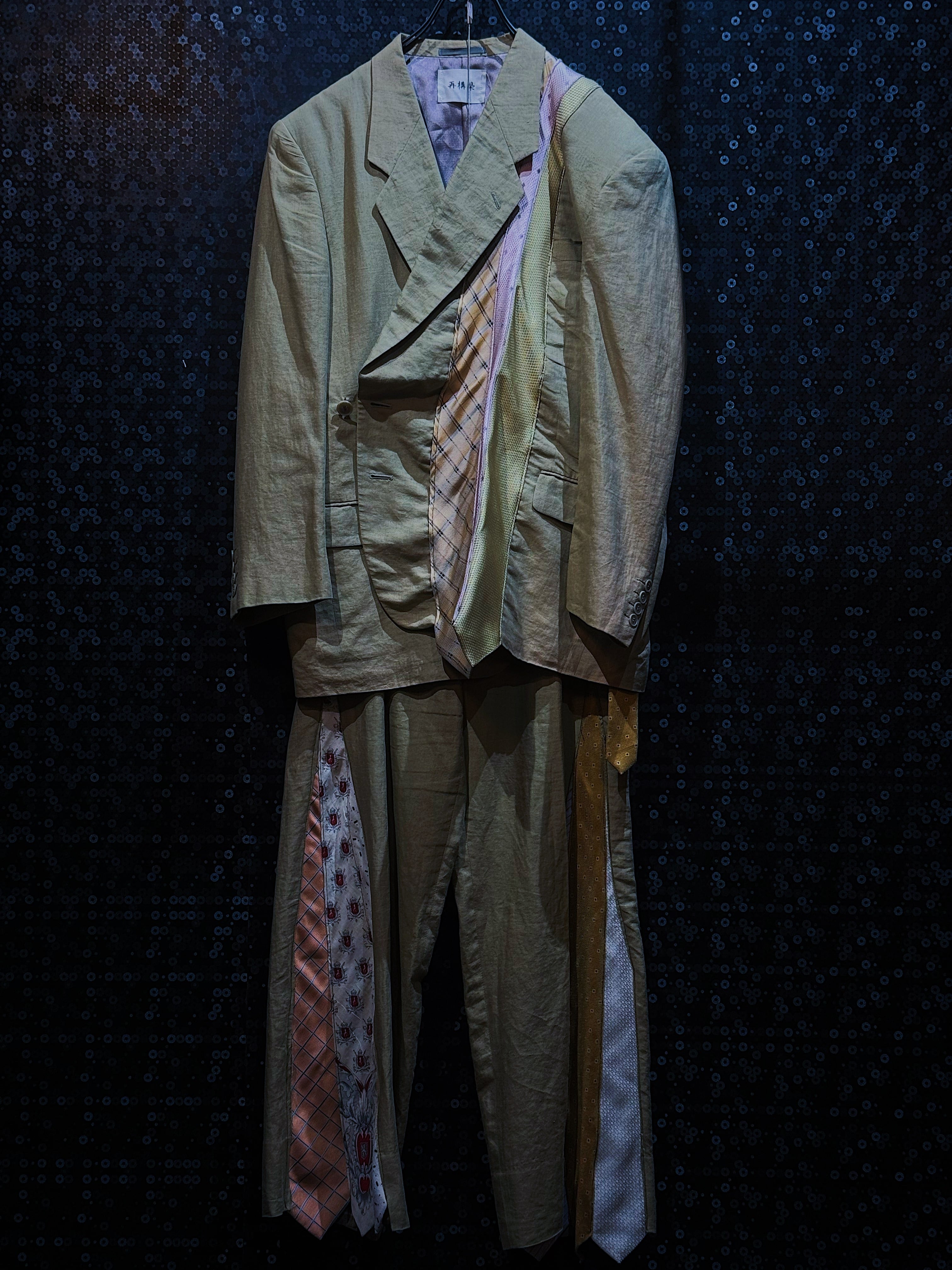 【ÆIEM】"再倖築"vintage"tsunagi"necktie docking beige setup