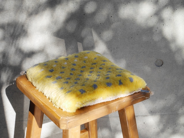 ノッティング織り 椅子敷き S size "  tenten" (yellow)