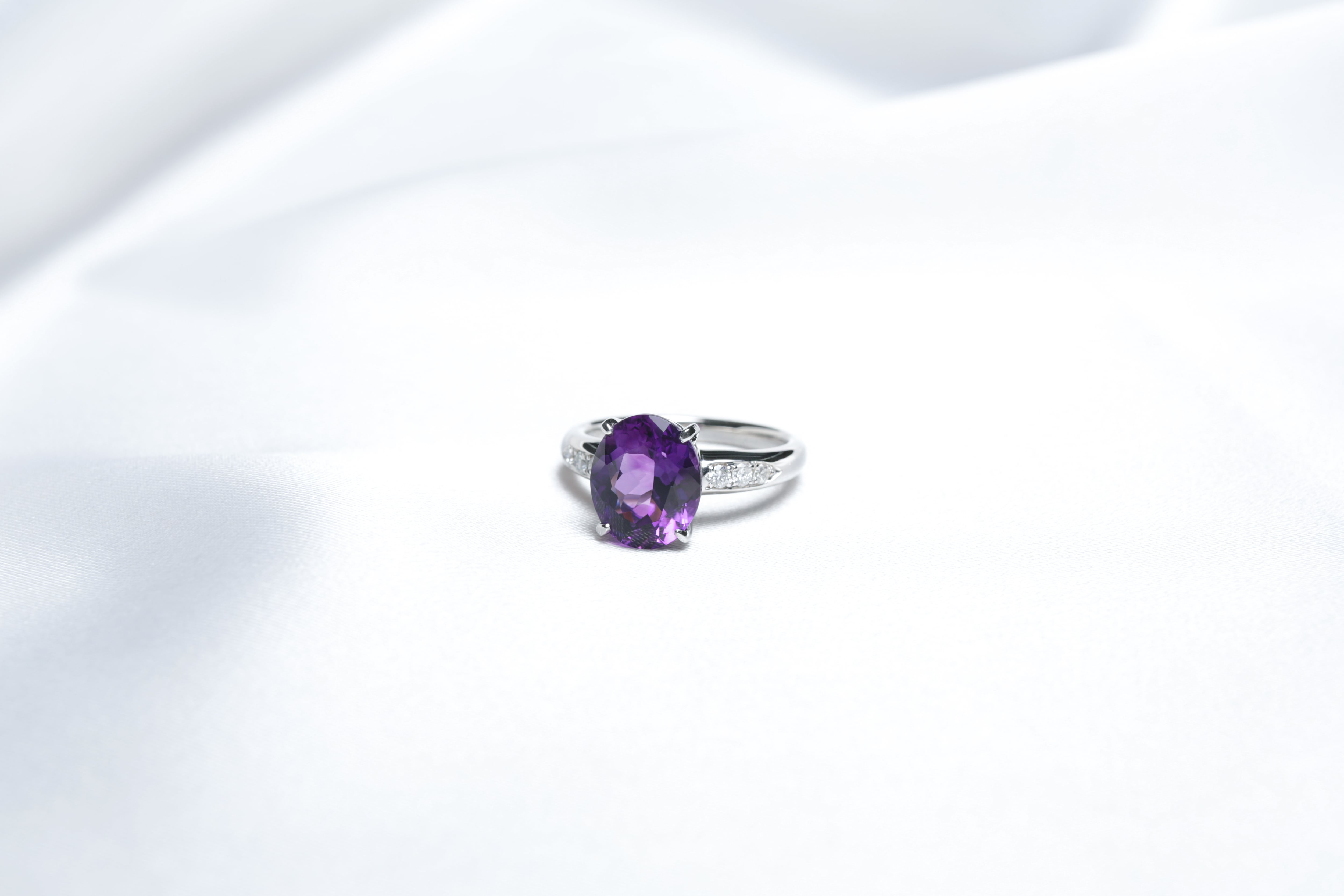 【天然アメジストリング プラチナリング】Pt900 天然アメジスト【中石3.05ct】婚約指輪 プロポーズリング【サイズ直し無