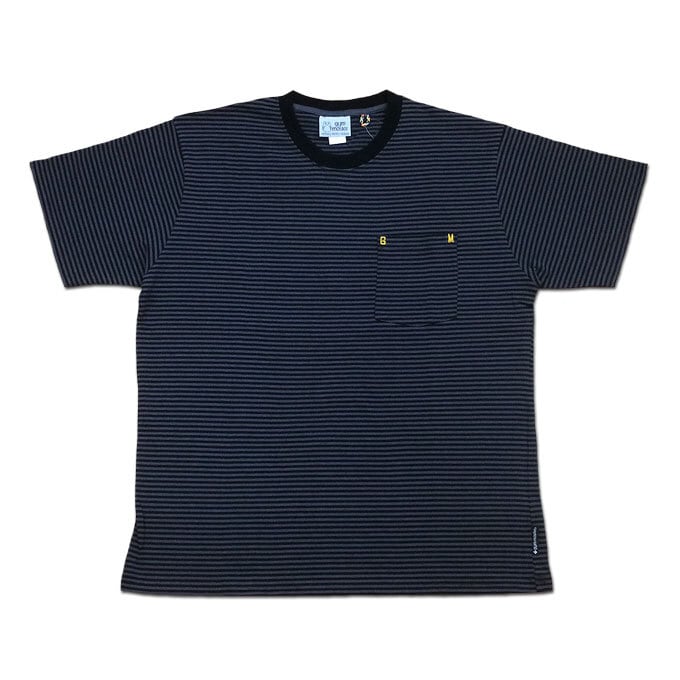 60s ヘルスニット カレッジプリントピンボーダーTシャツL