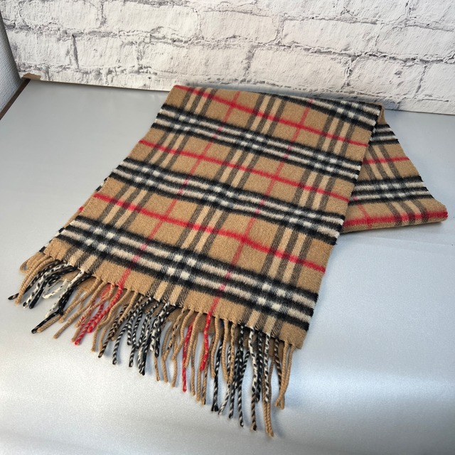 BURBERRY バーバリーノバチェック柄 タグ付き カシミヤ  ベージュ A-10230