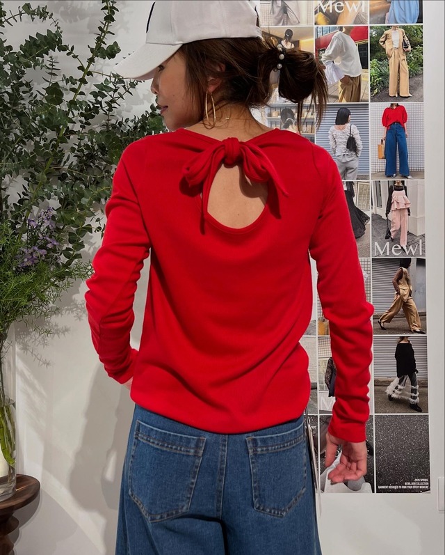 ミュール Mewl ﾗﾒﾘﾌﾞﾊﾞｯｸﾘﾎﾞﾝTOPS　2月納期