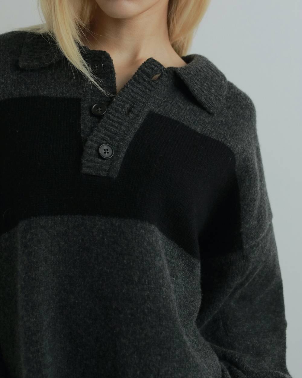 anuke(アンヌーク) Wool Polo Knit | サウスオレンジ｜メンズ
