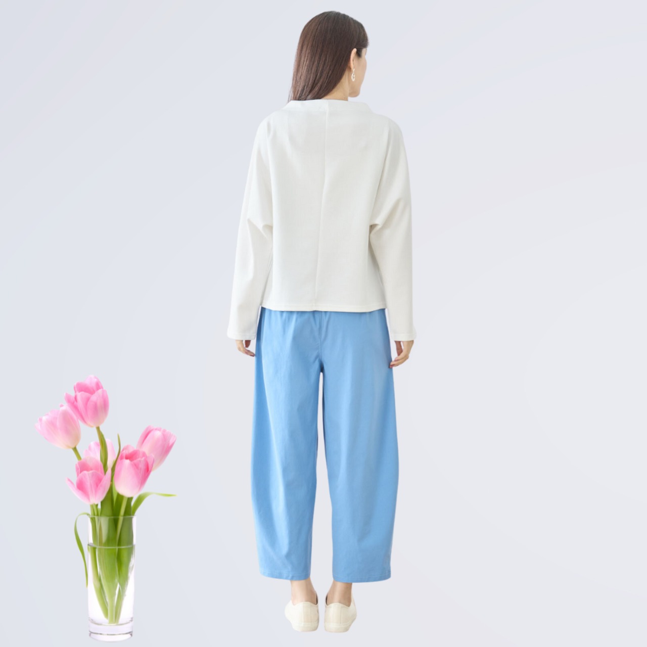 TRUBE タック入りバルーンシルエットパンツ【M~L】サックスブルー