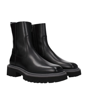 【新品】FERRAGAMO メンズ アンクルブーツ レザー ブラック FULVIO0762544