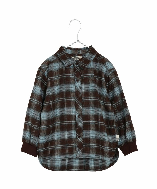 無地とチェックのスタンダード長袖シャツ■80～140cm