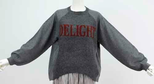 18 72542307 ラグランスリーブの異素材コンビのスエット風セーター #JB