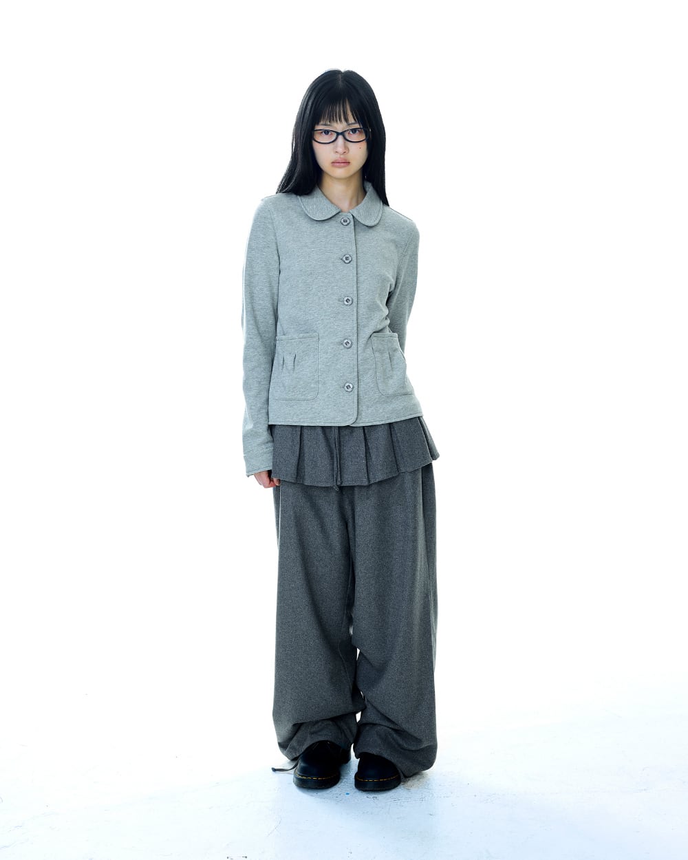 COYSEIO] PLEATS OVER WOOL PANTS GREY 正規品 韓国ブランド 韓国通販