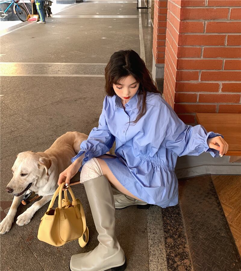 スタイルルーズドレス オータムブルースカート ロング 秋物 モンロー44010901068