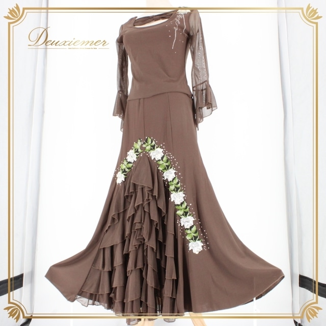 社交ダンス 衣装 スタンダード 上下セット ツーピース レッスンウェア パーティ衣装 ICHIOKU イチオク 茶色 ブラウン系 ラインストーン ホワイト系 グリーン系 フリル 伸縮性 温もり感 優雅 花模様 ゴムウエスト 高級感 肌触り 良好 洗濯可 デザイン性 ダンス用 衣料品 フォーマル ステージ衣装 イベント用 お洒落 おすすめ 人気 かっこいい コーディネート バランス感 オーダー製 シンプル 美しい 社交ダンス 衣装 スタンダード 上下セット ツーピース レッスンウェア パーティ衣装 ICHIOKU イチオク 茶色 ブラウン系 ラインストーン ホワイト系 グリーン系 フリル 伸縮性 温もり感 優雅 花模様 ゴムウエスト 高級感 肌触り 良好 洗濯可 デザイン性 ダンス用 衣料品 フォーマル ステージ衣装 イベント用 お洒落 おすすめ 人気 かっこいい コーディネート バランス感 オーダー製 シンプル 美しい