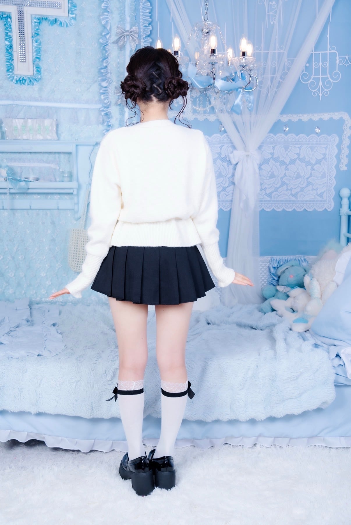 Sweet Ribbon Pleats Skirt