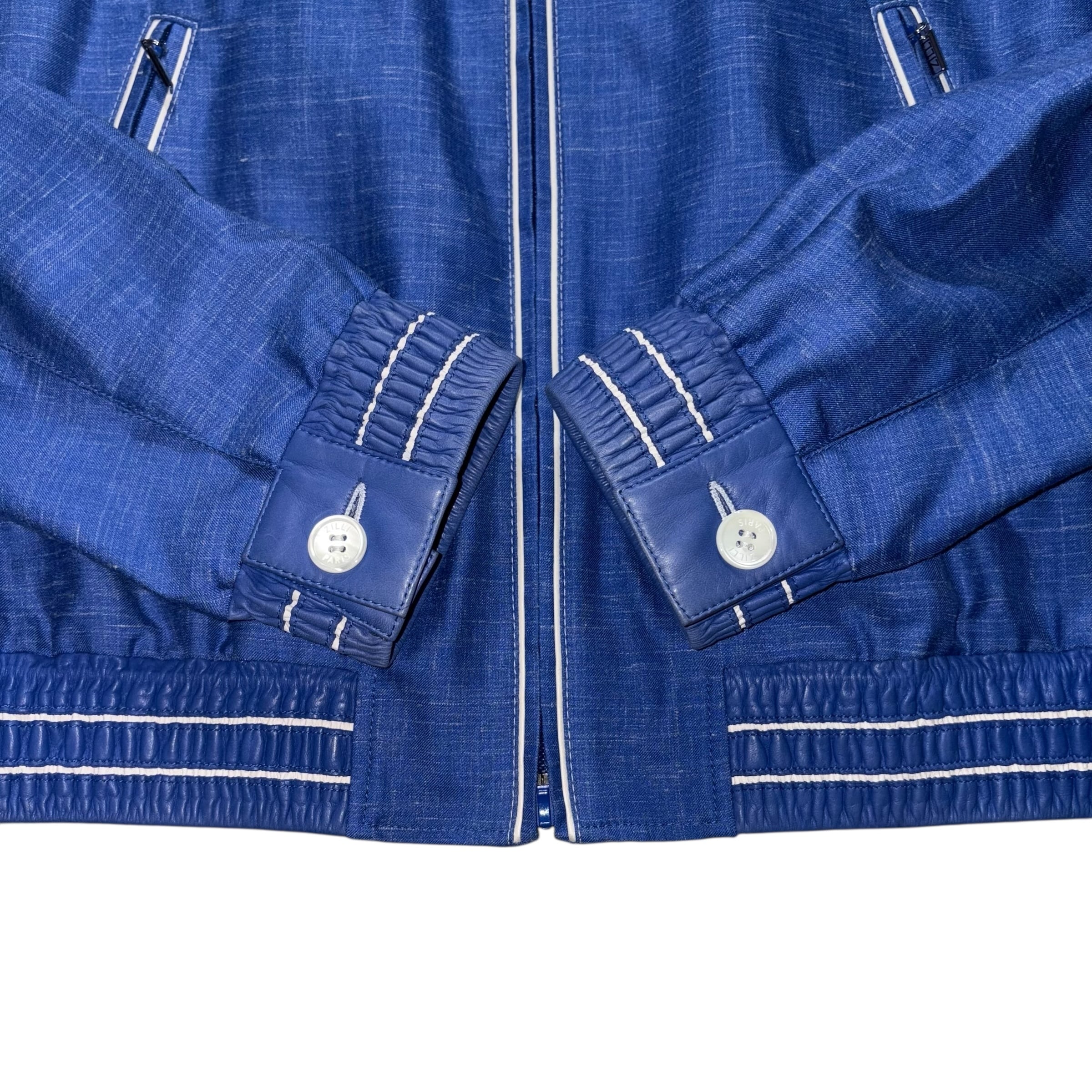 ZILLI leather switching cashmere silk drizzler jacket | NOIR ONLINE