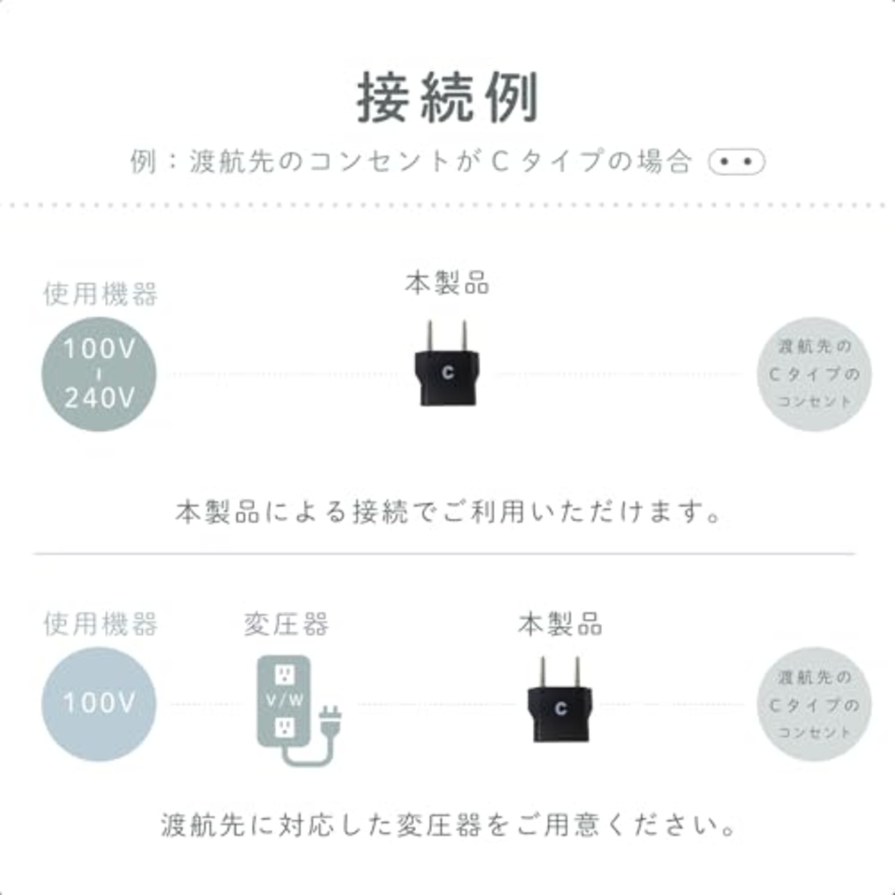 カシムラ 海外用変換プラグ Cタイプ 2個セット NTI-157