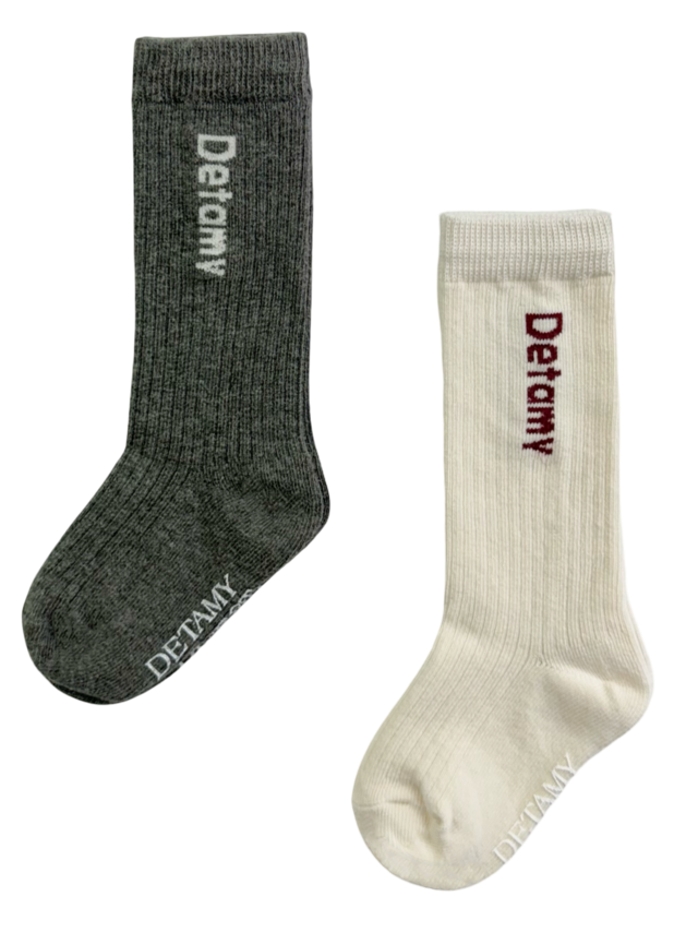 DETAMY PROJECT / ロゴ ロングソックスセット (charcoal & ivory) 27AW